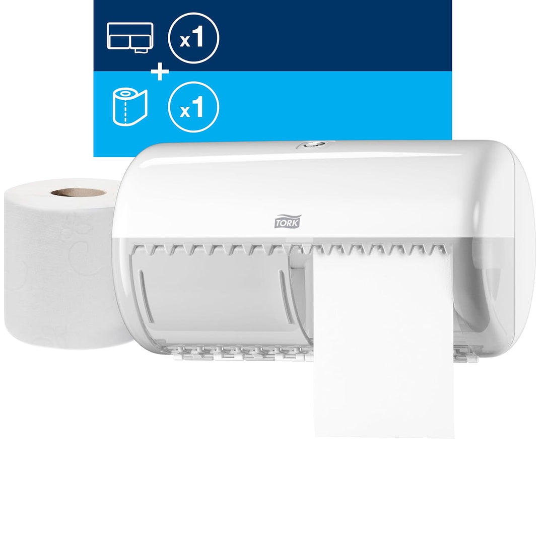 Tork Toilettenpapier-Wandspender + Nachfüllpackung - T4 - Universal-Toilettenpapier-Nachfüllpackung
