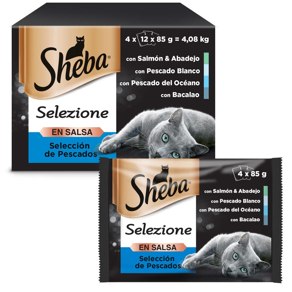 SHEBA Essentia Ocean 12x85g (x4) Auswahl an Fischen 85 g (48er Pack), Auswahl an Fischen 85 g (48er