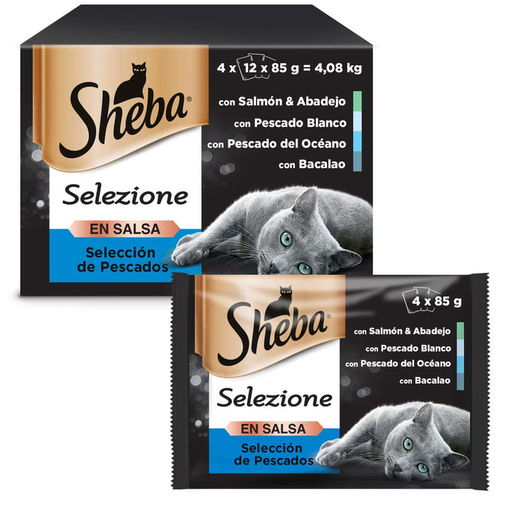 SHEBA Essentia Ocean 12x85g (x4) Auswahl an Fischen 85 g (48er Pack), Auswahl an Fischen 85 g (48er