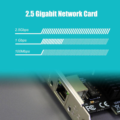 GLOTRENDS LE8105 2.5Gbps PCIe Ethernet Netzwerkkarte, RTL8125BG Chip, RJ45 LAN Port, PCIe X1 Install