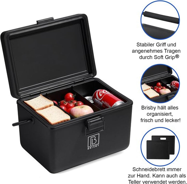 Brisby Kühlbox 12 Liter - Kühlbox ohne Strom, 40 Stunden kühl, Inklusive 2 grosse Kühlelemente 200ML