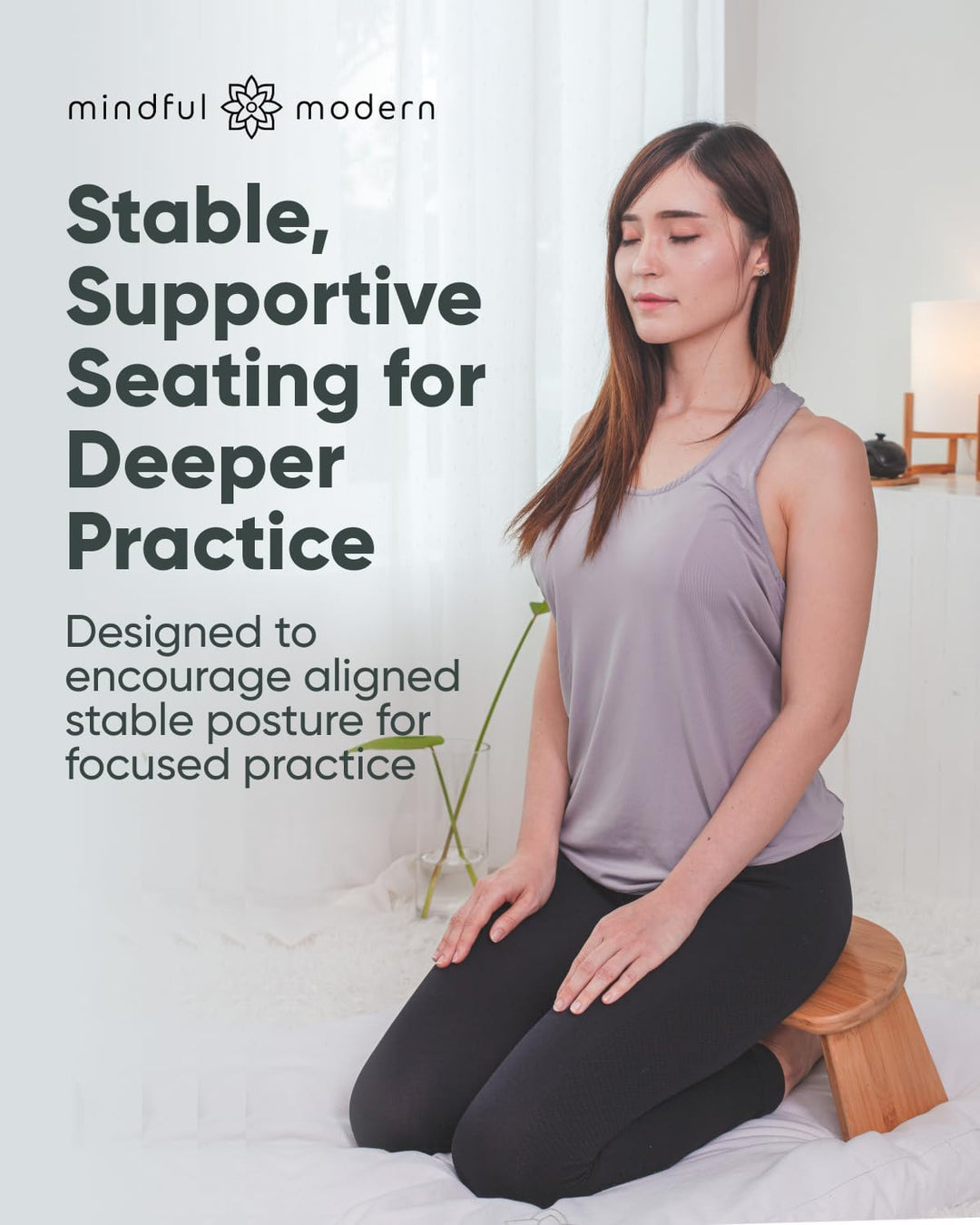 Mindful &amp; Modern Faltbare Meditationsbank | Verriegelung magnetische Scharniere | Holzkniende ergono