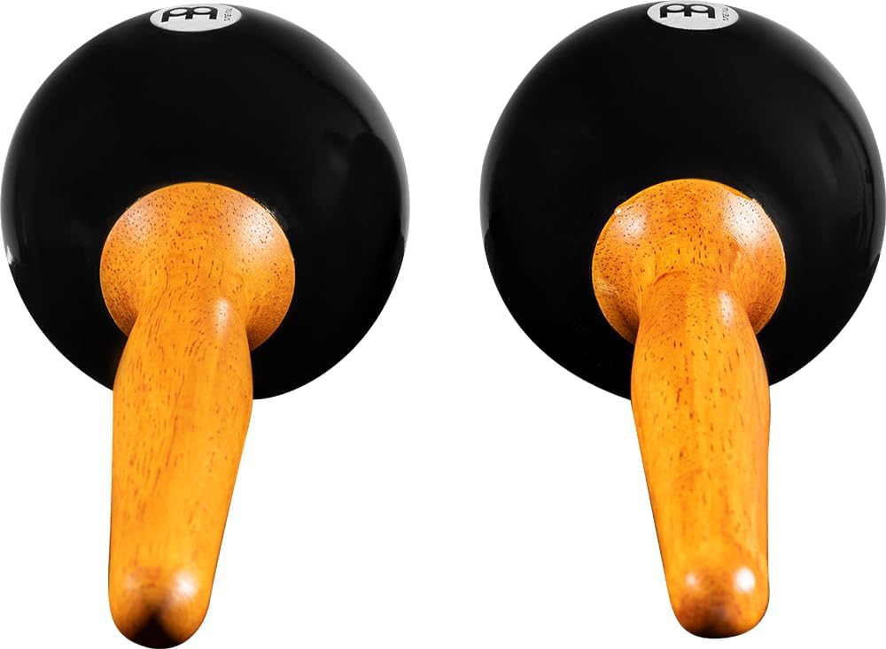 Meinl Percussion PM1BK Plastik Maracas mit Holzgriffen, 27 cm Länge, schwarz Studio, Studio