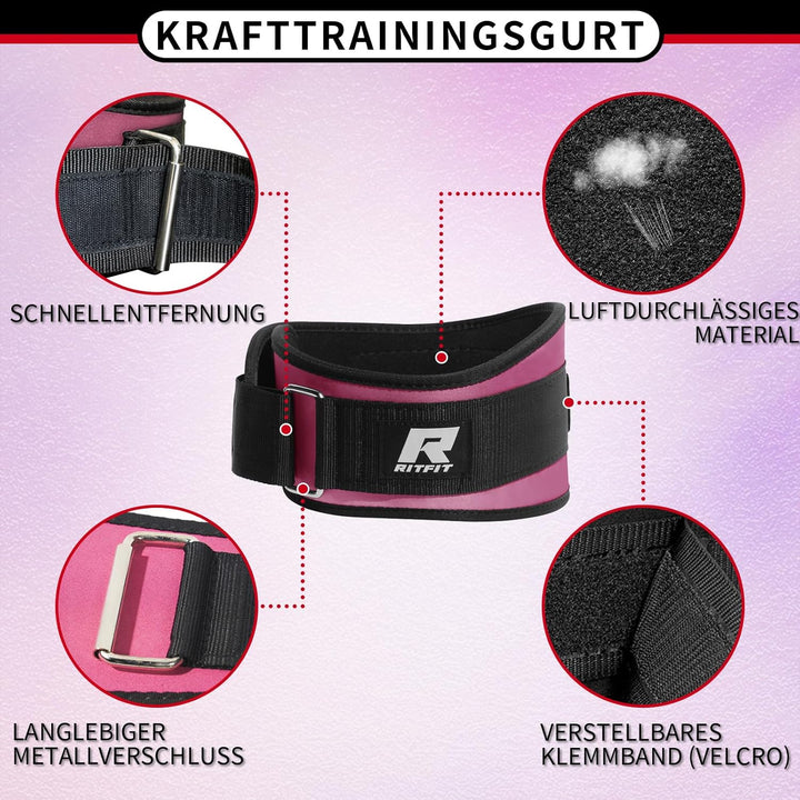 RitFit Gewichthebergürtel Herren & Damen 6'' Dip Gürtel | mit Klettverschluss, für Krafttraining, Bo