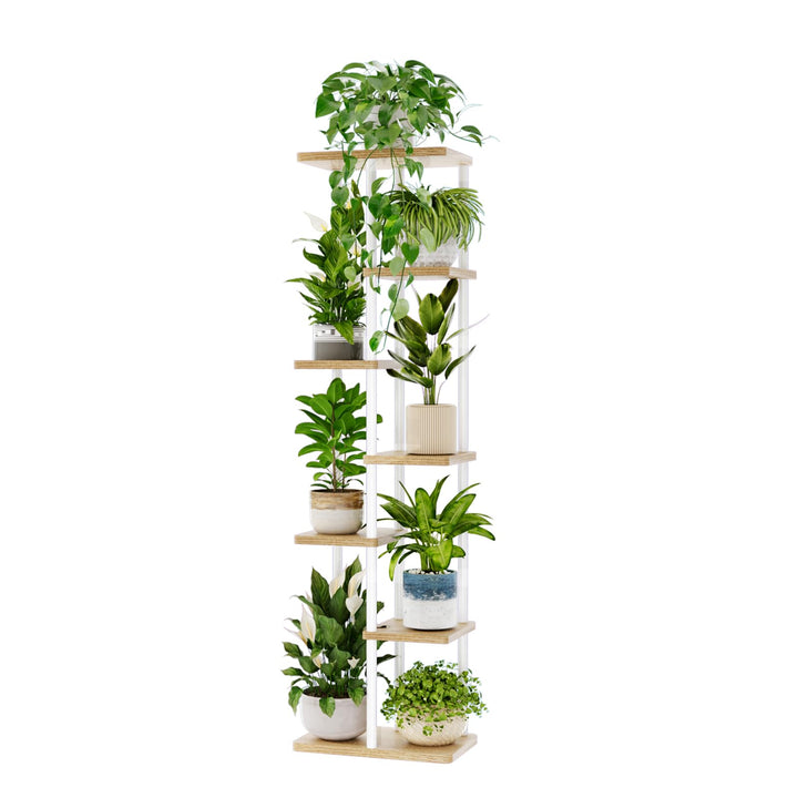 Bamworld Blumenständer Pflanzenständer Pflanzenregal Blumenregal Blumenständer holz 7 Etagen Metall