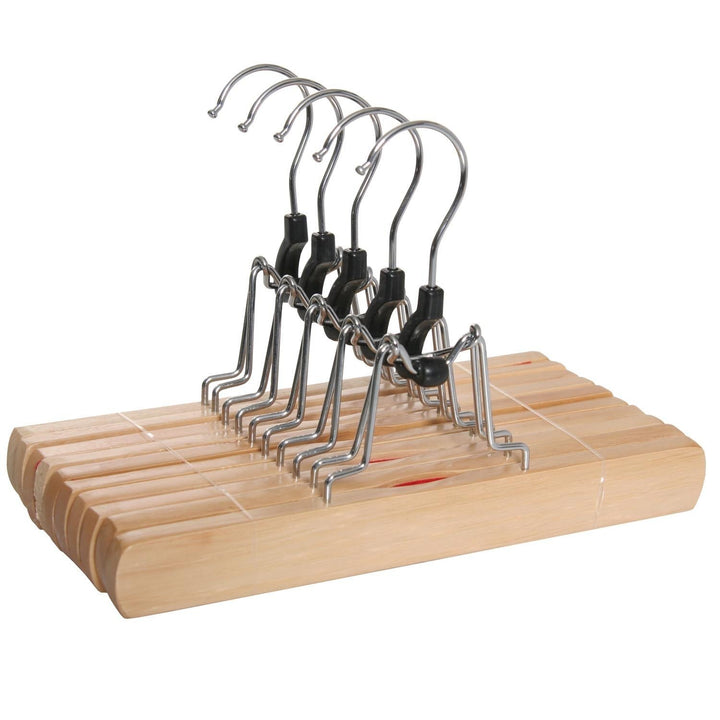 5x Hosenspanner Kleiderbügel Klemmbügel Hosenhalter Hosenbügel Holz Hosen