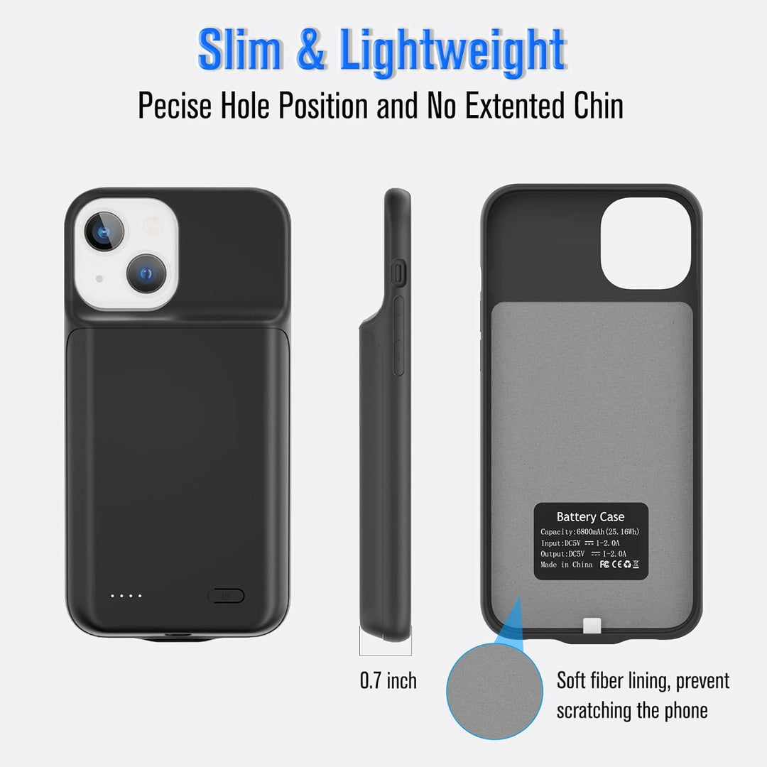 HUOBAO Akkuhülle für iPhone 13 Mini, 5000mAh Zusatzakku Ladehülle Akku hülle Handyhülle, Akku Batter