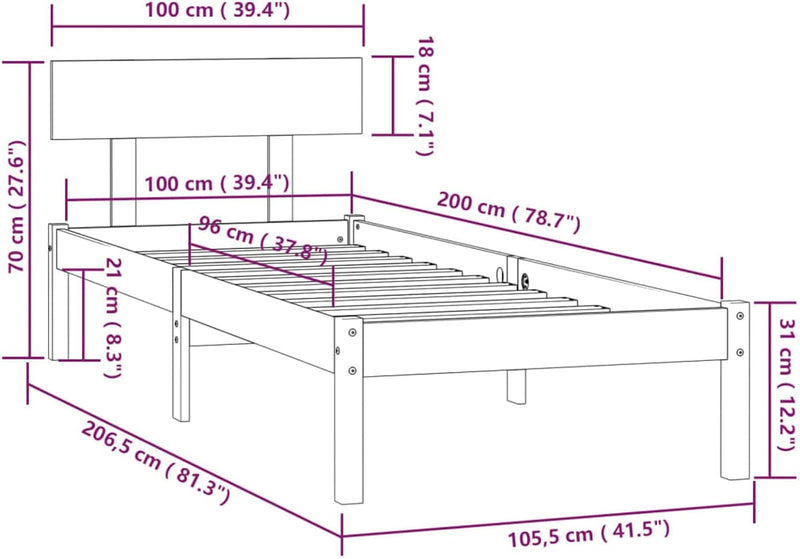 Gecheer Massivholzbett Holzbett Futonbett Bett Holz Doppelbett/Einzelbett Futonbetten Komfortbett Be