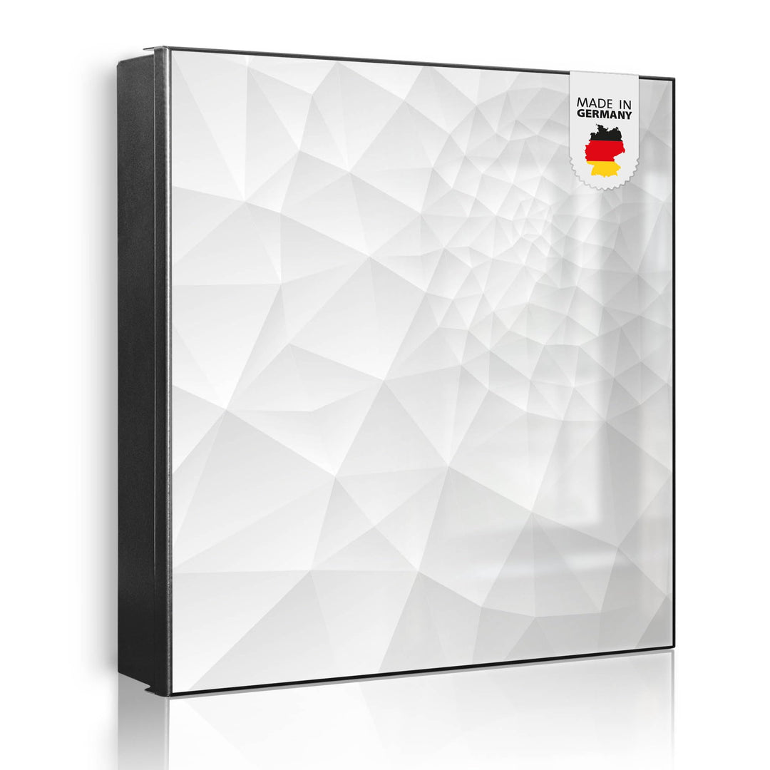 banjado® Grosser Schlüsselkasten Glas/Schlüsselbox 30cm x 30cm mit 50 Haken - Motiv Nautilus/Schlüss