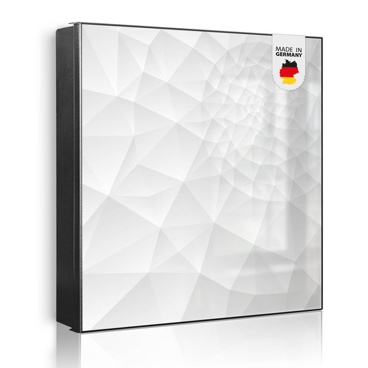 banjado® Grosser Schlüsselkasten Glas/Schlüsselbox 30cm x 30cm mit 50 Haken - Motiv Nautilus/Schlüss