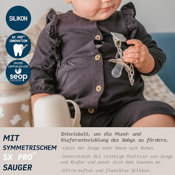 Suavinex, Babyflaschen-Set für Neugeborene, Geschenkset mit: 2 Flaschen 270 ml + 2 Flaschen 150 ml +