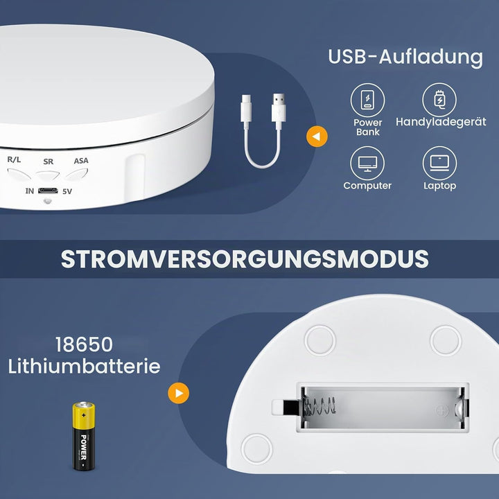 Elektrischer Drehteller, Couleeur 360° Richtung & Geschwindigkeit Einstellbar Mini Drehbarer Drehtel