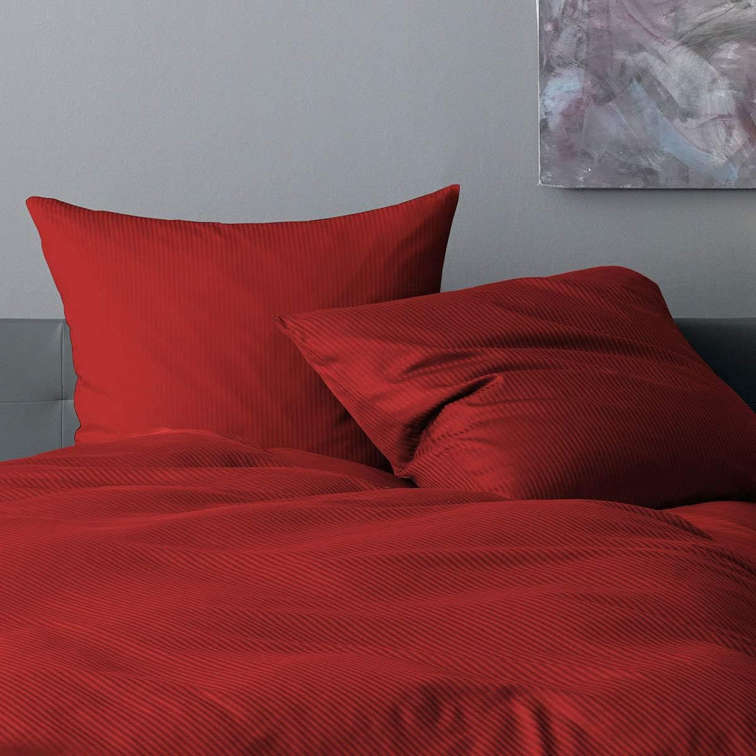 Lorena Mako-Satin Bettwäsche Venedig Burgund 1 Bettbezug 135 x 200 cm + 1 Kissenbezug 80 x 80 cm 135