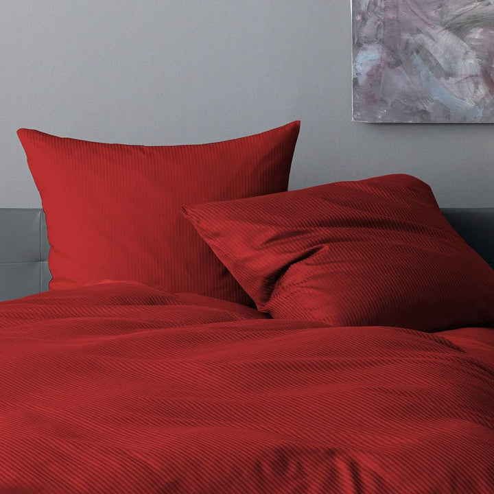 Lorena Mako-Satin Bettwäsche Venedig Burgund 1 Bettbezug 200 x 220 cm + 2 Kissenbezüge 80 x 80 cm Ro