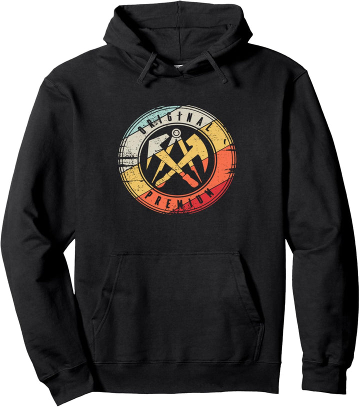 Retro Vintage Dachdecker Zunft Symbol Zunftzeichen Pullover Hoodie