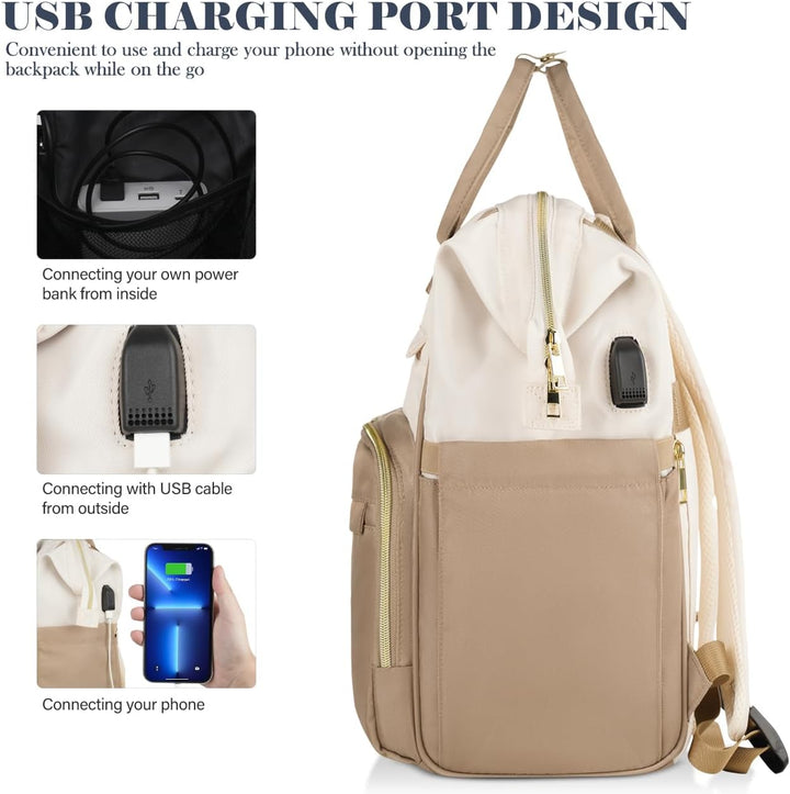 Rucksack Damen,Schulrucksack Mädchen Teenager 15,6 Zoll Laptop Rucksack,Niedlich Schule Rucksack Stu