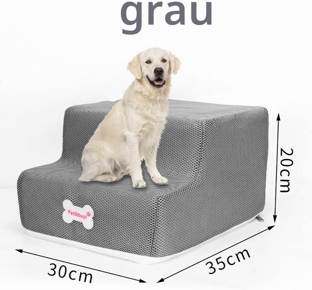 2-stufige Hundetreppe für Hochbett und Couch, 20cm hoch für Hunde, breitere Haustiertreppe für klein