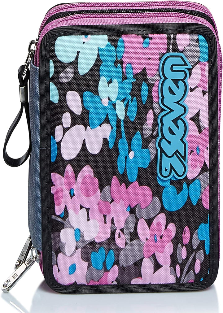 Federmäppchen SEVEN, Mäppchen, mehrfarbig, Federtasche für Schreibwaren, Etui mit Stiften, Kugelschr