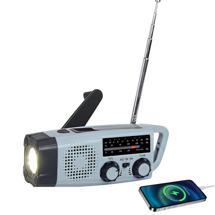 Tragbares Multifunktionsradio mit Handkurbel und Solar Stromgenerator,FM AM NOAA Weather Radio,LED T