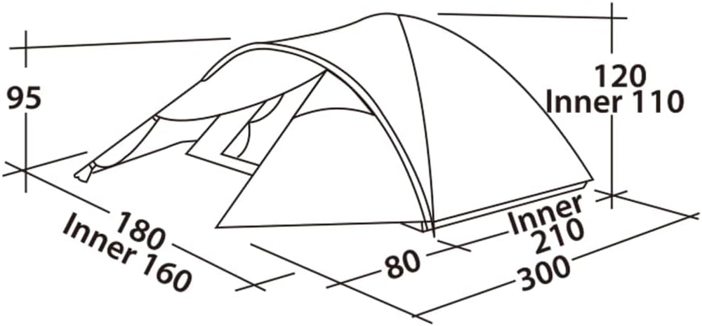 Easy Camp Quasar 300 Zelt, Grün, 180 x 300 cm