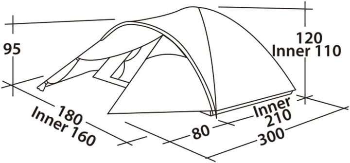 Easy Camp Quasar 300 Zelt, Grün, 180 x 300 cm