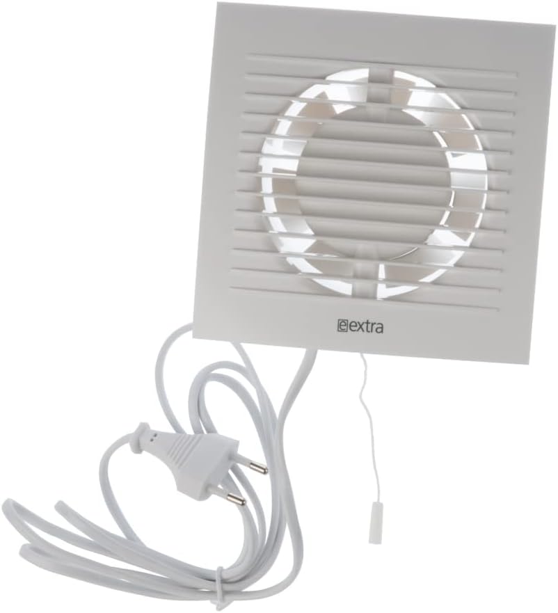 EUROPLAST Ø 125mm Wandventilator Lüfter Abluft Kabel Schalter Ventilator Küche WC Bad mit stecker, F
