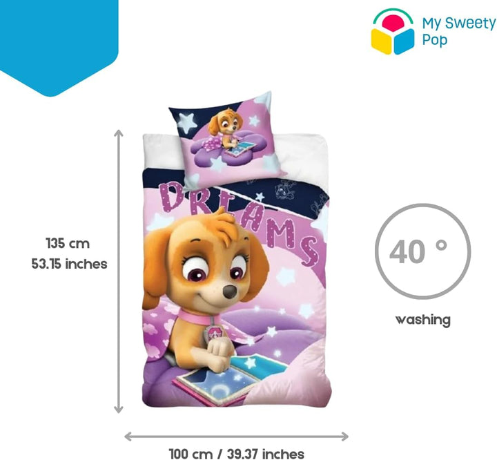 My sweety pop Bettwäsche – 2-teilig – für Kinder – Baby-Bettbezug – wendbar – 100 x 135 cm – Kissenb