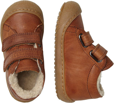 NATURINO Lauflernschuhe mit Wollfutter, Cognac