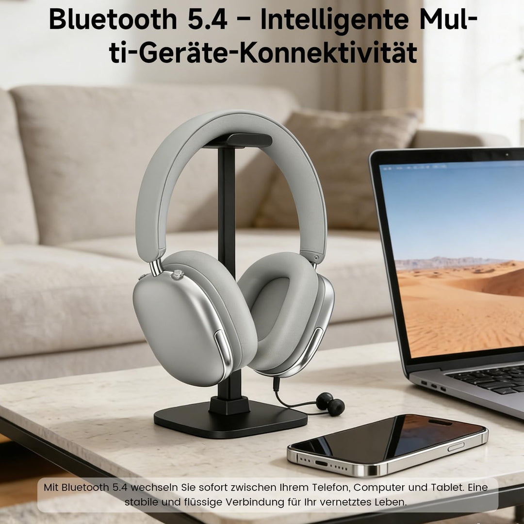 Freepods Over-Ear-Bluetooth-Kopfhörer mit Mikrofon, 120 Stunden Spielzeit, aktive Geräuschunterdrück