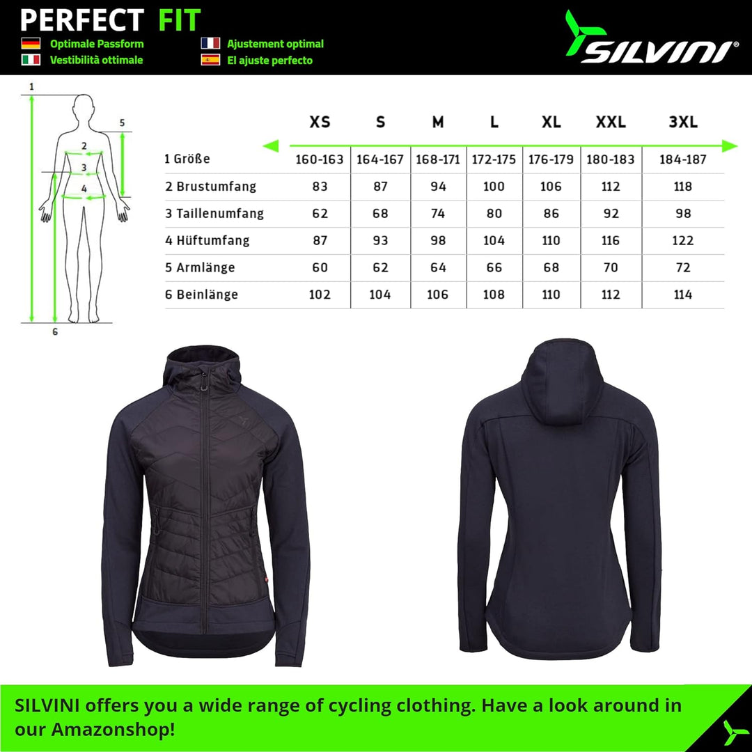 SILVINI DIVERA Sweatshirt mit durchgehendem Reissverschluss Damen Sweatjacke Damen Pullover mit Reis