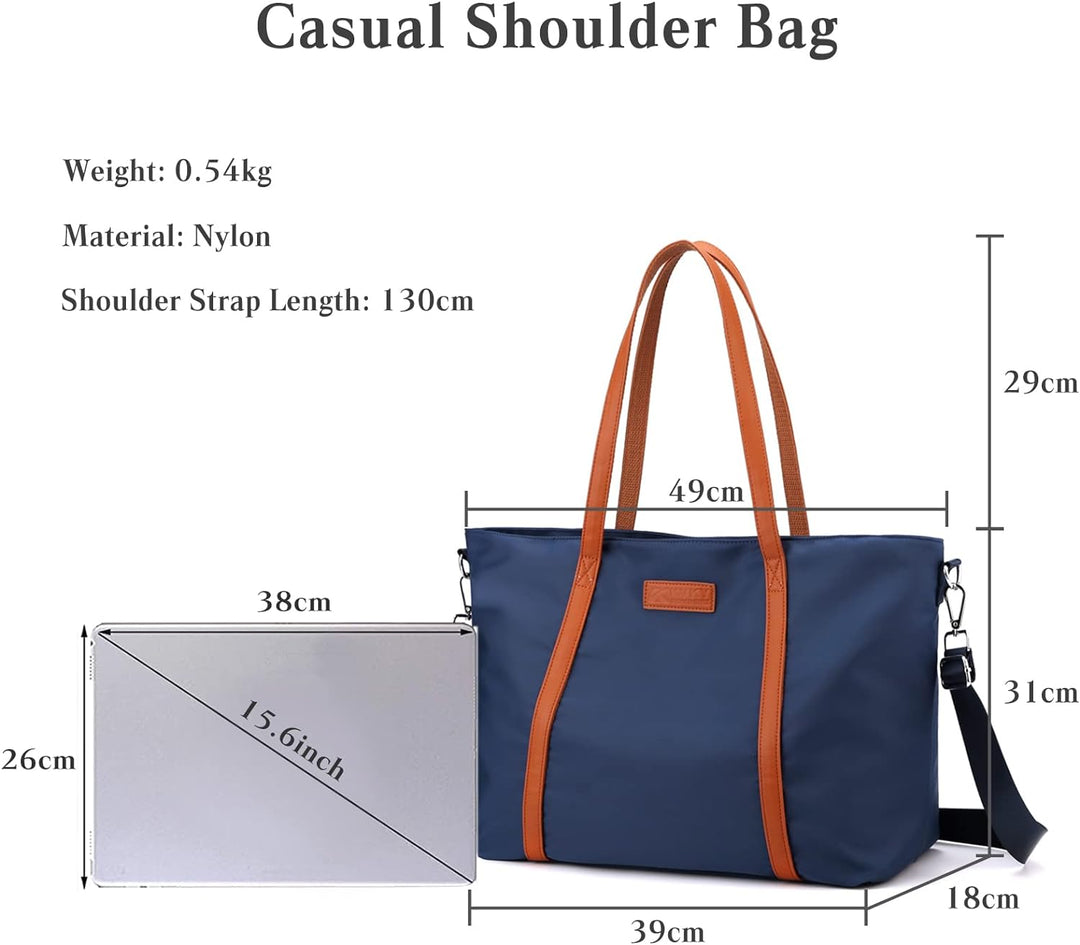 PORRASSO Laptop Tote Bag Damen Handtasche 15.6 Zoll Laptoptasche Schultertasche Umhängetasche Crossb