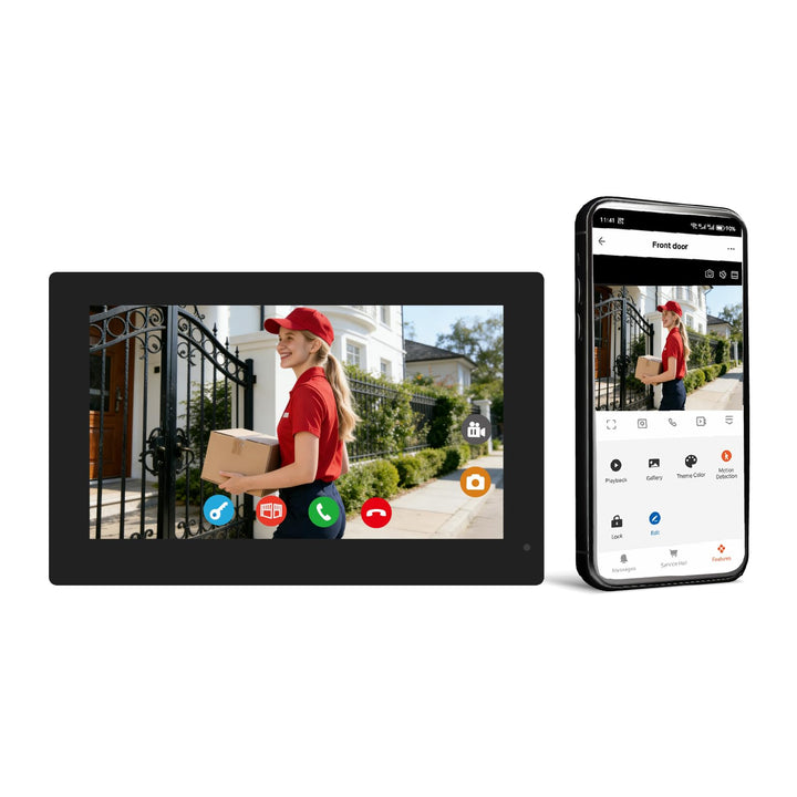 Video-Türsprechanlage mit 7-Zoll-Touchmonitor – NUR kompatibel mit den 1080p-Video-Türklingelkameras