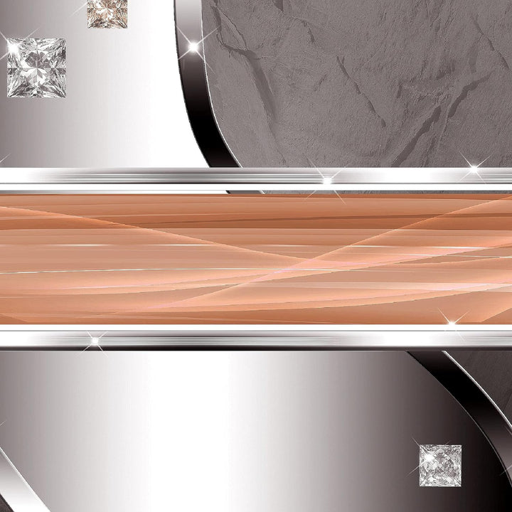 Runa Art Bild Modern Abstrakt - Made in Germany - Wandbilder Diamant Orange Grau 4 Teilig 021242a 10