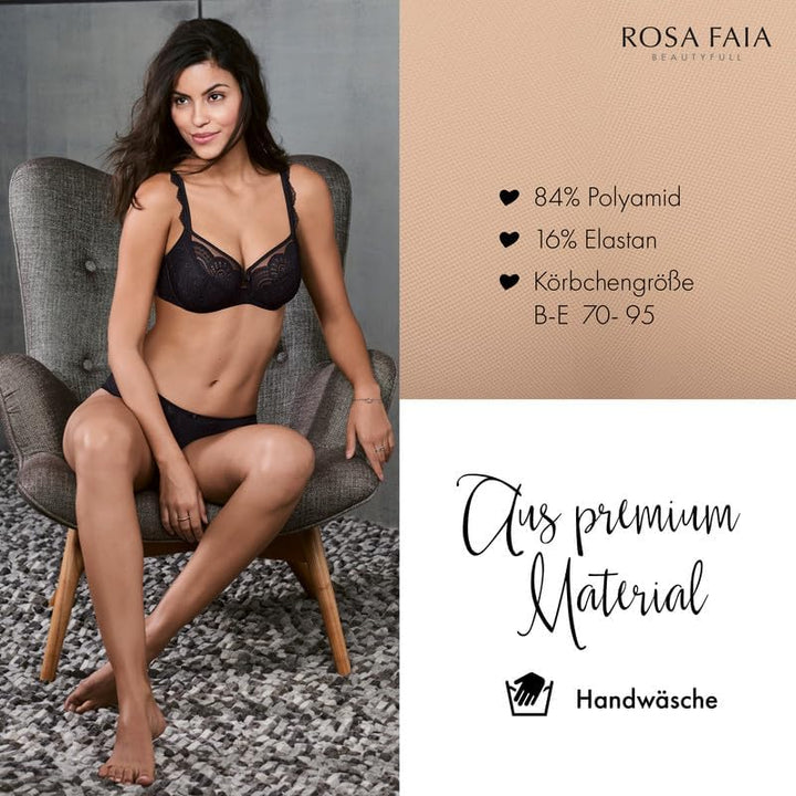 Rosa Faia by Anita Damen Bügel-BH Selma 5634 - Komfort-Spitzen-BH mit Zierstein – stützender Damen B