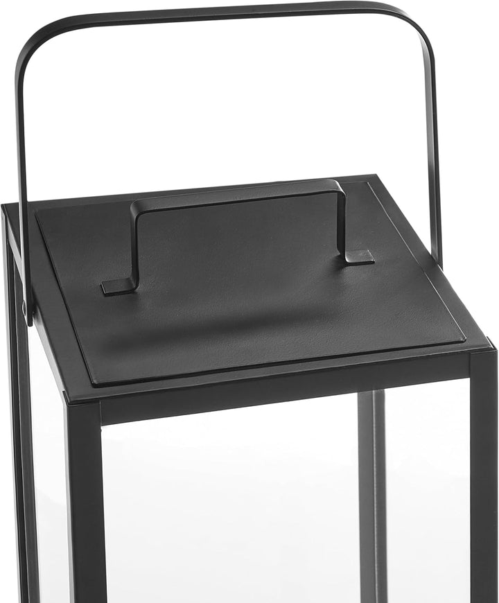 Windlichtlaterne Laterne Dekolaterne schwarz Metall Glaseinsatz H: 41 cm Lepar