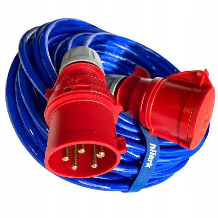 Hilark Cable Tech PUR-Verlängerungskabel H07BQ-F 5x2,5mm² 16A 5-polig blau 10m, 10m