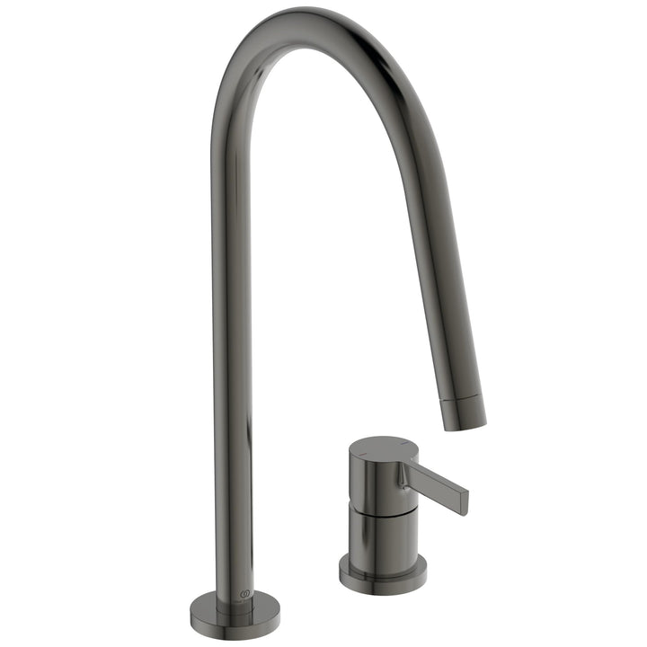 Ideal Standard – Gusto 2-Loch Küchenarmatur, Hoher Auslauf mit zylindrischem Querschnitt, mit FirmaF