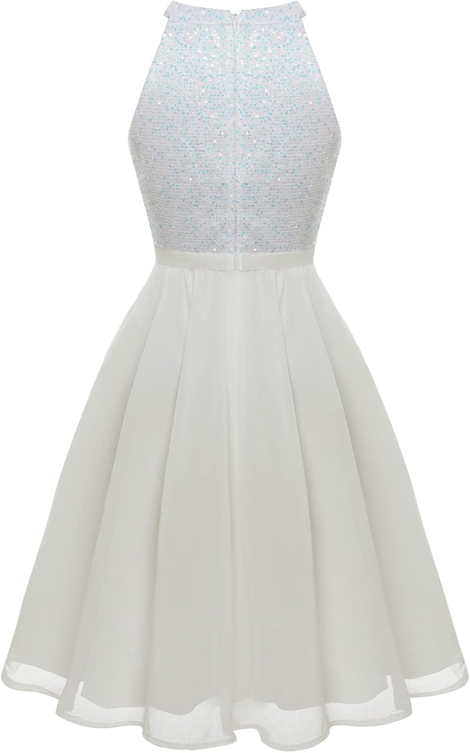 Bbonlinedress Paillettenkleid Damen elegant Neckholder festliches Glitzer Kleid jugendweihes Cocktai