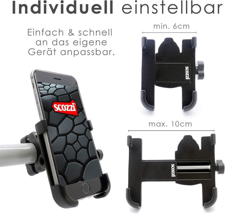 Handyhalterung Fahrrad Motorrad Quad Alu Metall Handy Halterung Halter Universal z.B. kompatibel mit