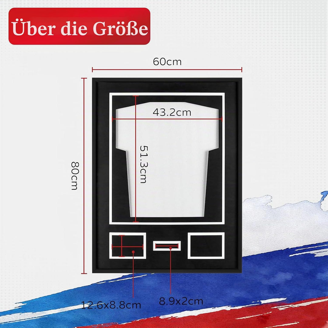 Trikotrahmen 60x80 Trikot Bilderrahmen: Aluminium Rahmen Einrahmung Fussballtrikot - Gross XL Objekt
