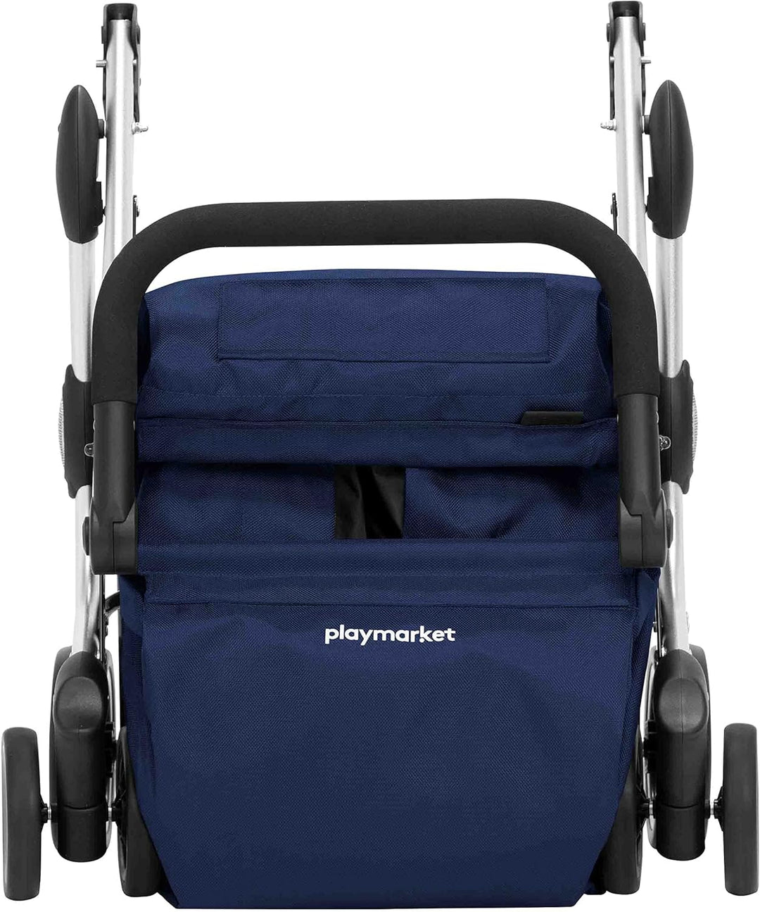 Playmarket We Go Basic Einkaufswagen, zusammenklappbar, 4 Rollen, Koffer Blau (Navy)