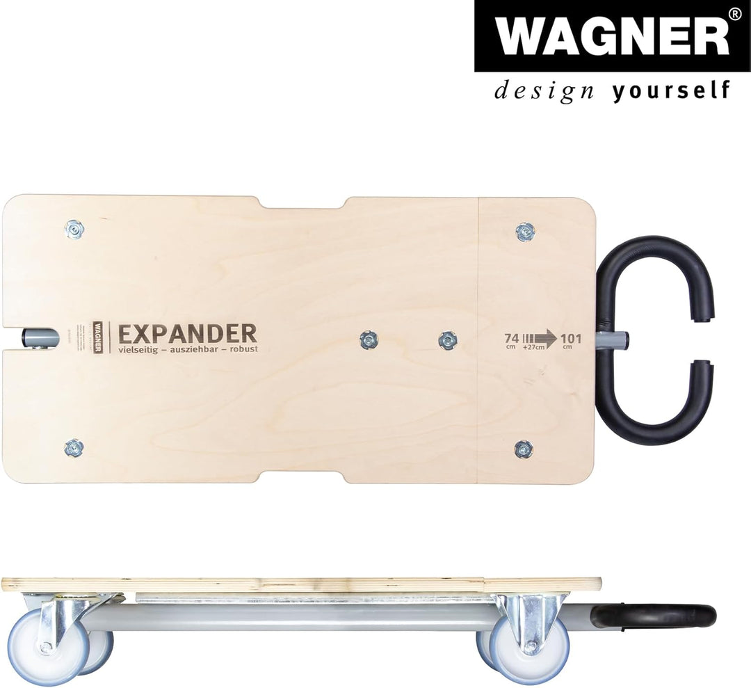 Wagner Transporthilfe MM 1333 I 74-101 x 37 x 14,5 cm - Tragkraft 200 kg - für unterschiedlich gross