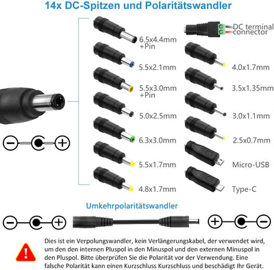 SHNITPWR Universal Netzteil 3.5-12V 8A 96W Einstellbarer Netzadapter DC 3.5V 4.5V 5V 6V 7V 8V 9V 10V