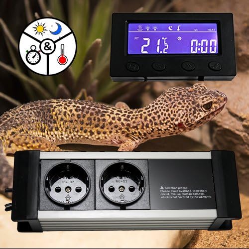 OCS.tec Digitaler Thermostat Thermo Control Zeitschaltuhr Alarm Aquarium Terrarium Reptilien Fische