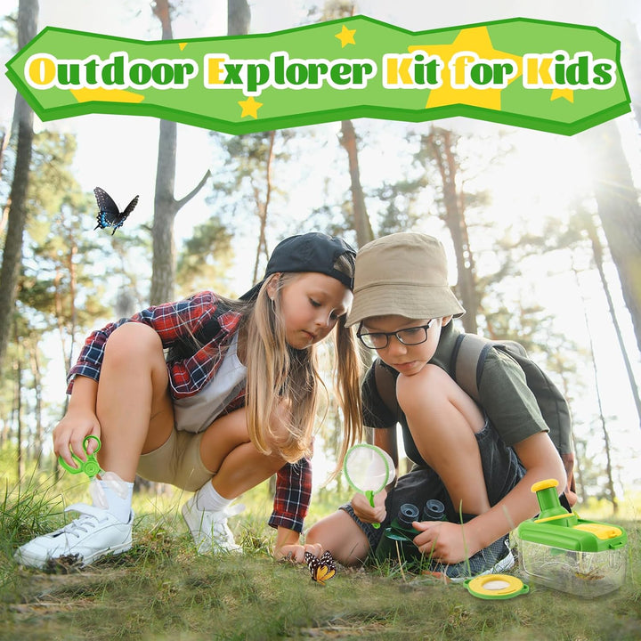 Forscherset für Kinder ab 4, Entdecker Set mit Insekten Beobachtungsbox, Lupenglas Kinder, Insektenf