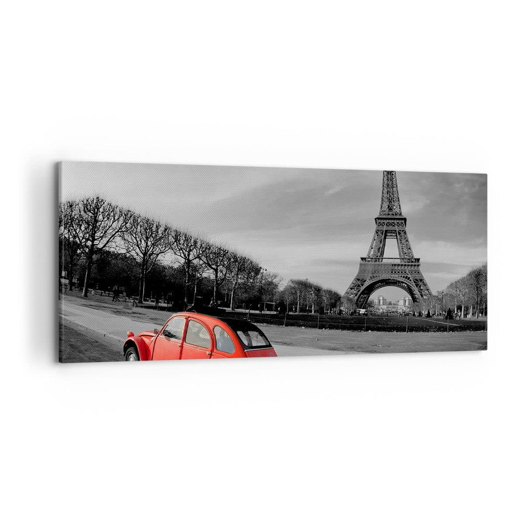 Wandbilder Dekoration Wohnzimmer Auto Eiffle Kultur Architektur Panorama Bilder auf Leinwand 120x50c
