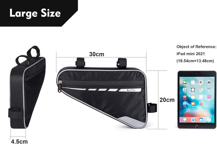 ROTTO Fahrrad Rahmentasche Dreieckstasche Wasserdicht 2l Fahrradtasche Rahmen Triangeltasche mit Ref