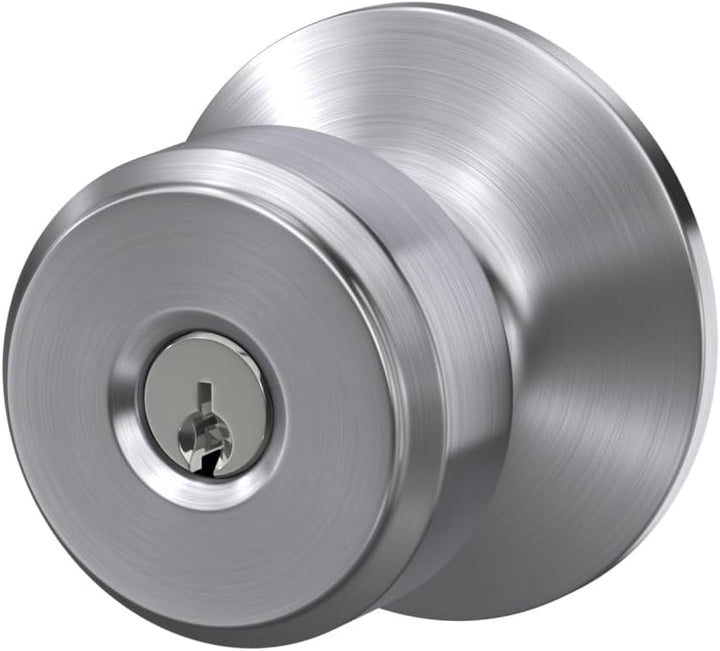 Schlage F51A Zugangsschloss mit Schlüssel Chrom Seidenglänzend Standard, Chrom Seidenglänzend Standa