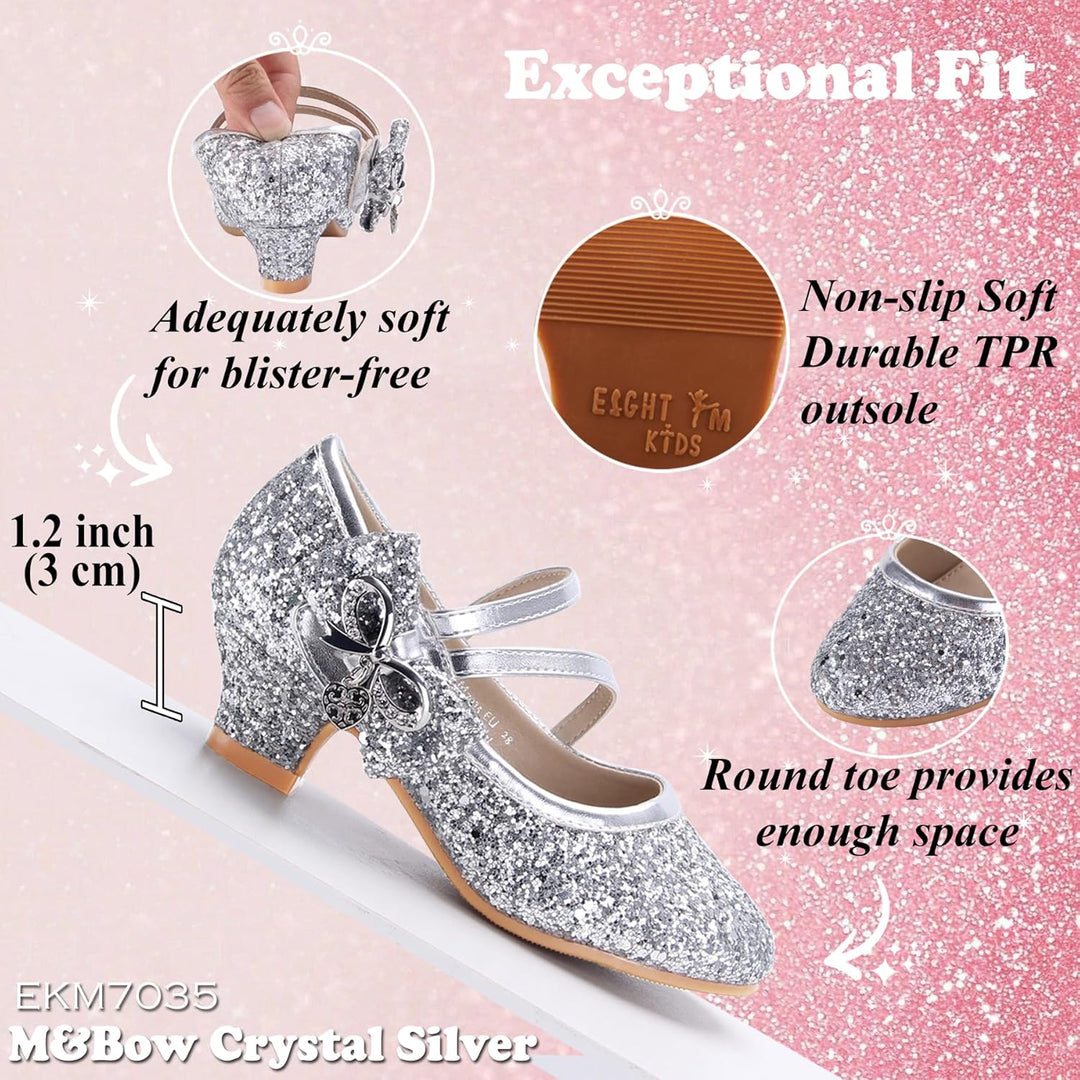 EIGHT KM EKM7018 Mädchen High Heel Kleid Schuhe Mary Jane Prinzessin Hochzeit Pumps Schuhe Glänzend