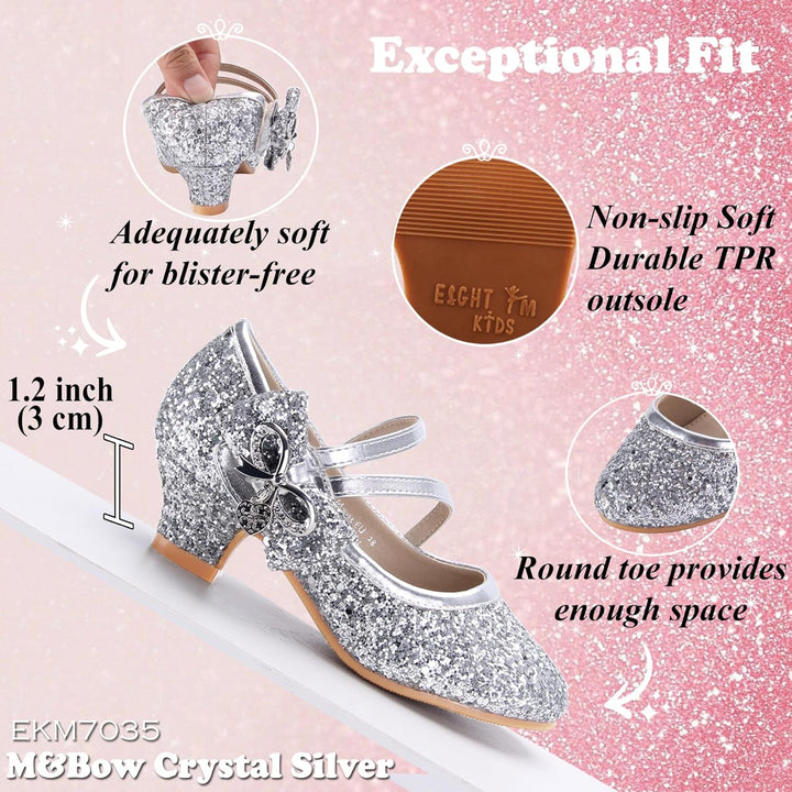 EIGHT KM EKM7018 Mädchen High Heel Kleid Schuhe Mary Jane Prinzessin Hochzeit Pumps Schuhe Glänzend